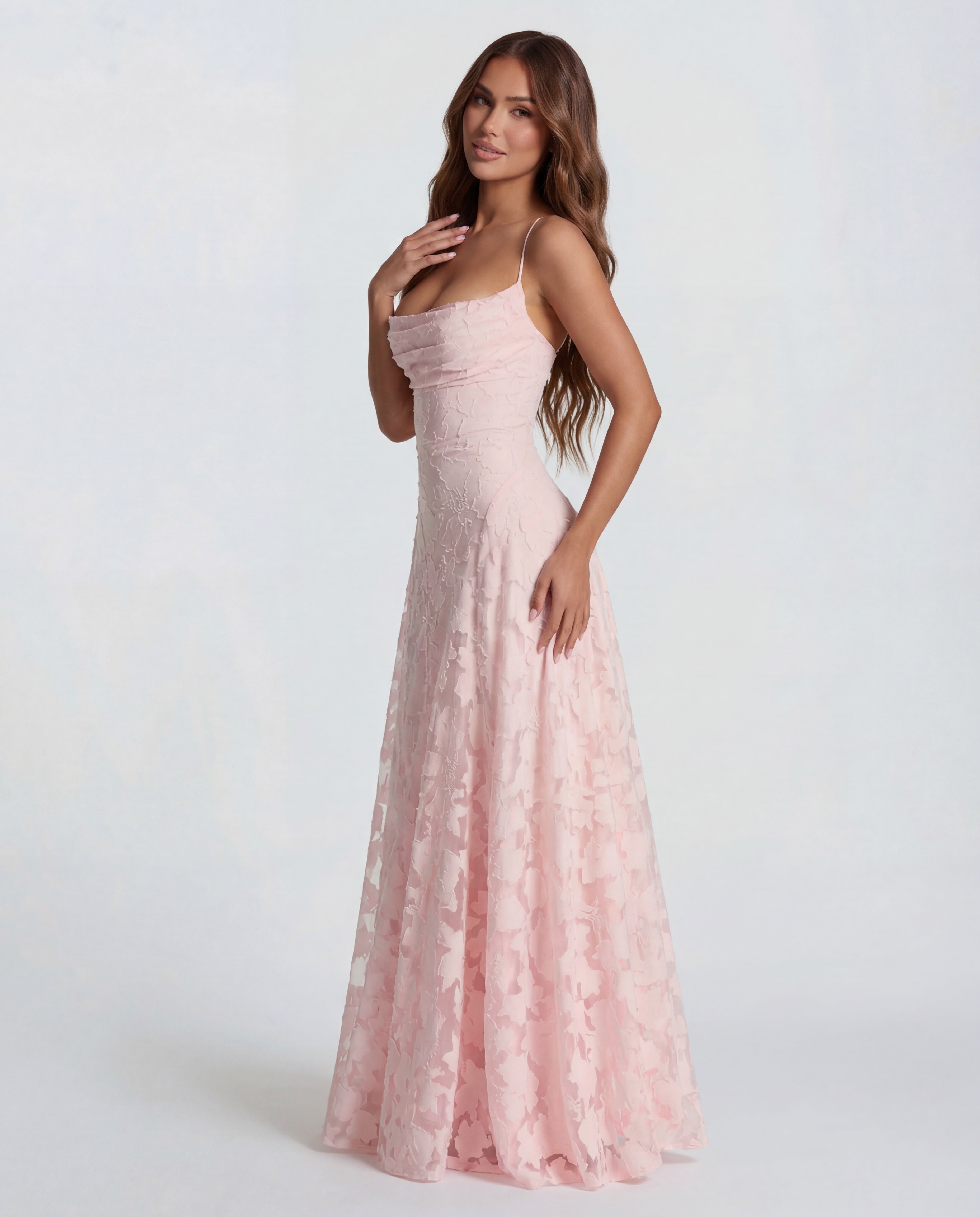 Luna Rosa - vestido largo de flores con tirantes finos y corte recto