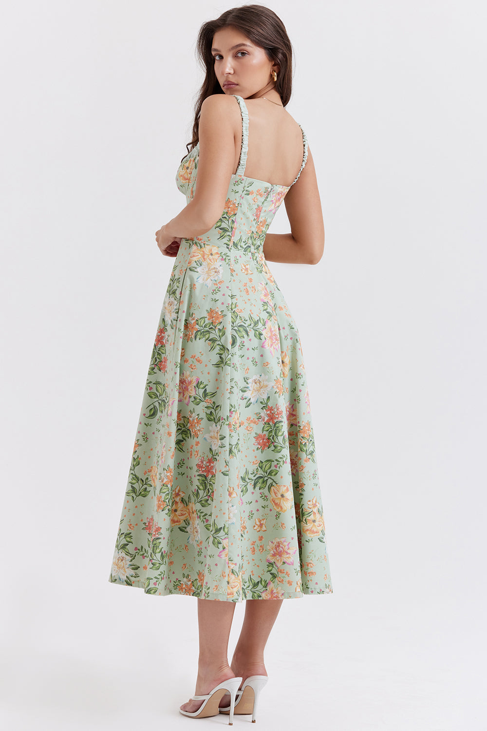 Encanto - vestido midi floral con hendidura