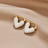 Sasha - Pendientes Corazón Esmalte Nacarado