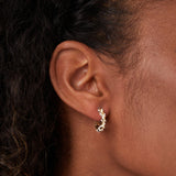 Mariela - pendientes de aro con detalles perlados