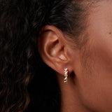Mariela - pendientes de aro con detalles perlados